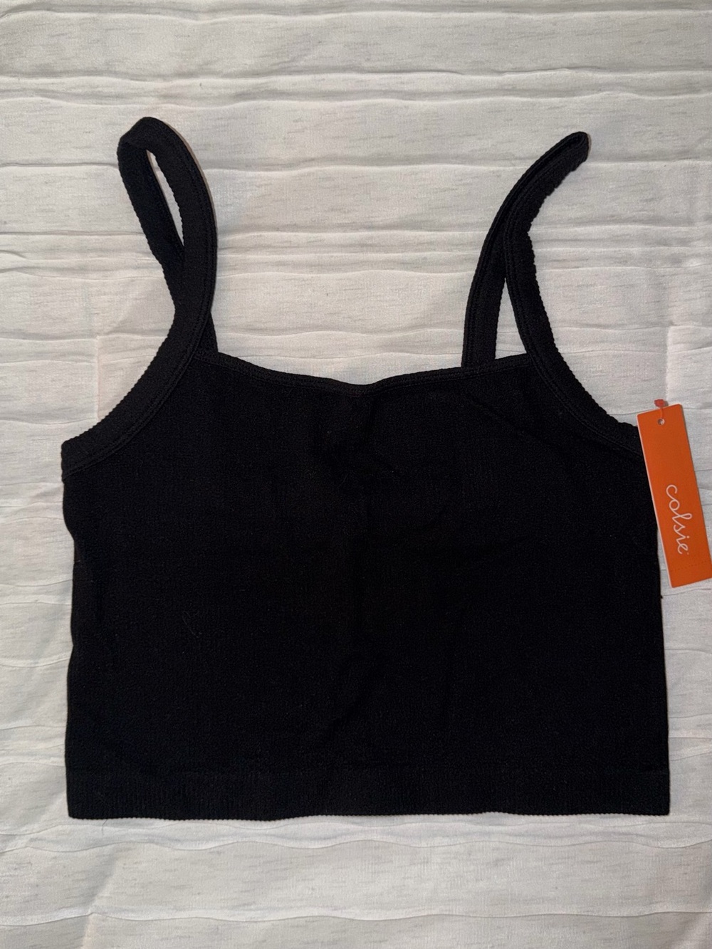 Colsie Black Cropped Tank Top